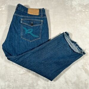 VTG RocaWear Jeans Mens 46x34 Denim Y2K Baggy Wide Leg Dark Grunge Vintage